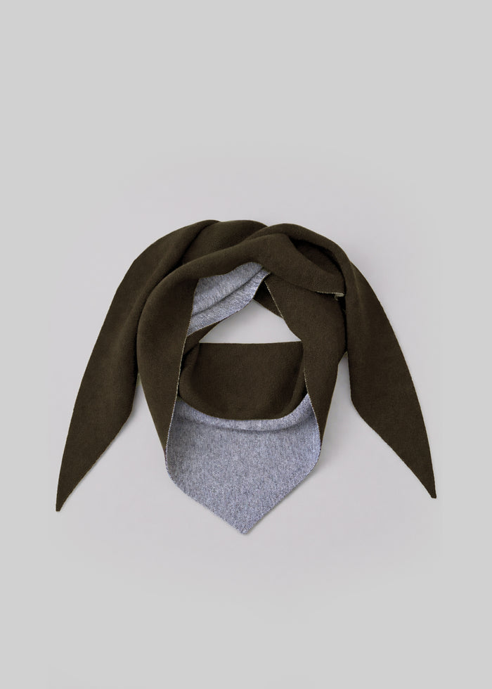 Nella Reversible Scarf - Dark Olive/Grey