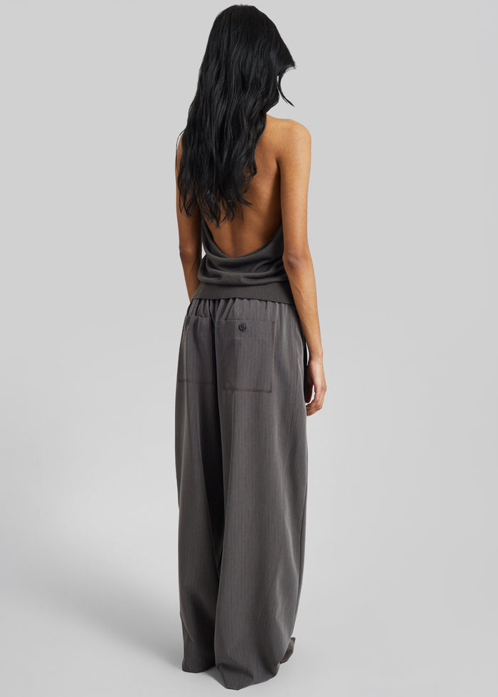Nimi Knit Halter Top - Charcoal