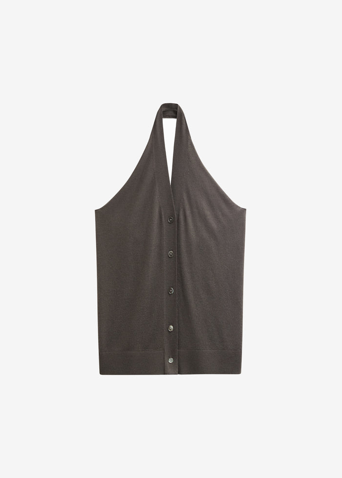 Nimi Knit Halter Top - Charcoal