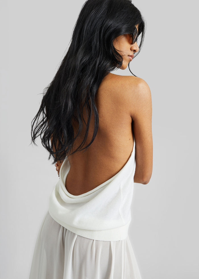 Nimi Knit Halter Top - White
