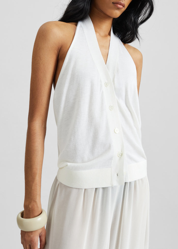 Nimi Knit Halter Top - White