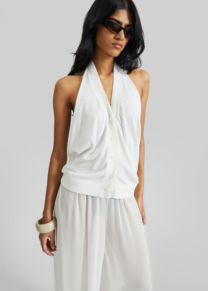 Nimi Knit Halter Top - White