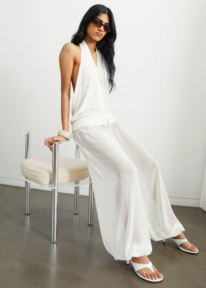 Nimi Knit Halter Top - White