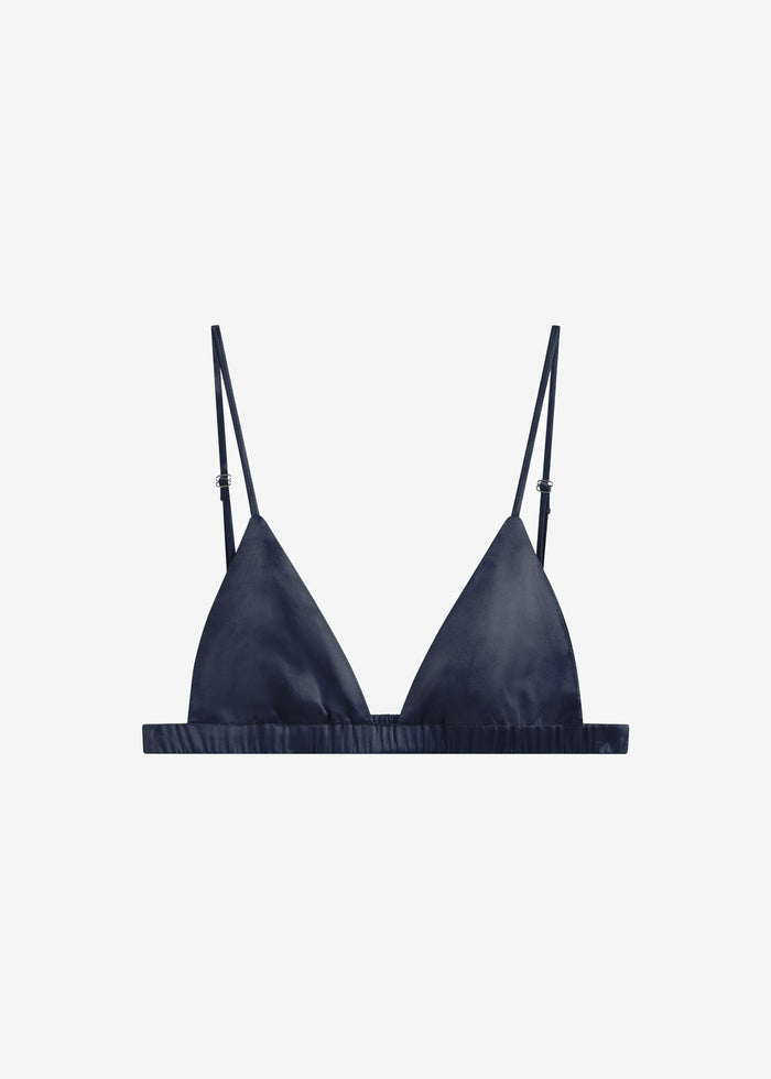 Nina Silk Bralette - Navy