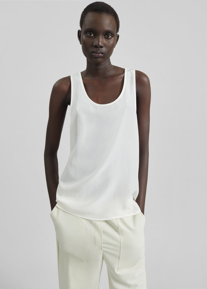 Nivee Lustrous Boxy Tank - Ivory