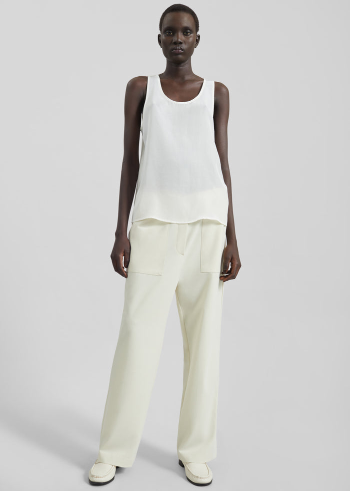 Nivee Lustrous Boxy Tank - Ivory