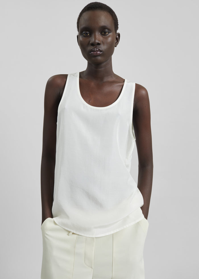 Nivee Lustrous Boxy Tank - Ivory