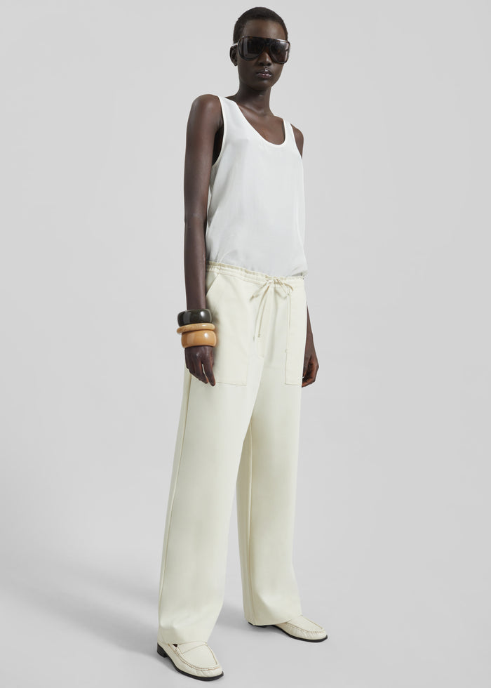 Nivee Lustrous Boxy Tank - Ivory