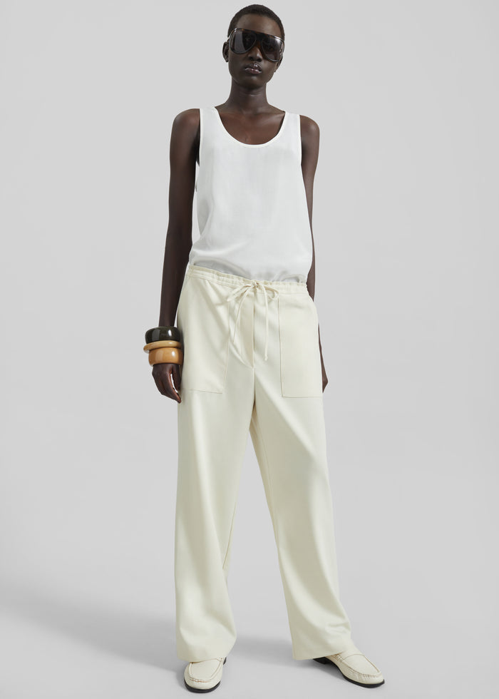 Nivee Lustrous Boxy Tank - Ivory