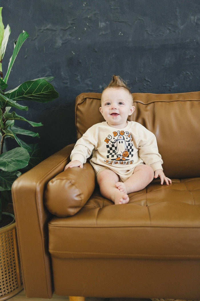 No Diggity Bout to Bag It Up Organic Cotton Sweatshirt Romper