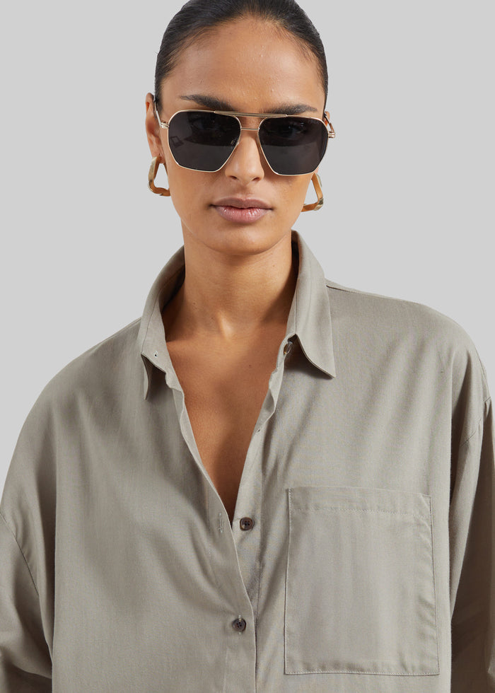 Noja Fluid Shirt - Pale Olive