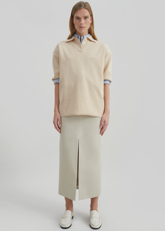 Nola Knit Polo Top - Cream