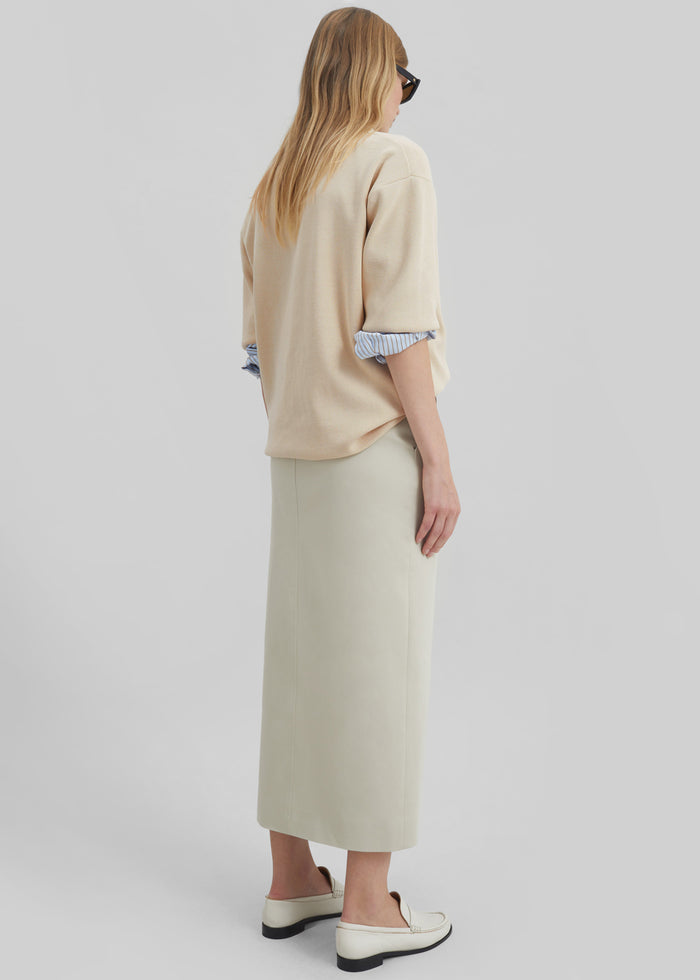 Nola Knit Polo Top - Cream