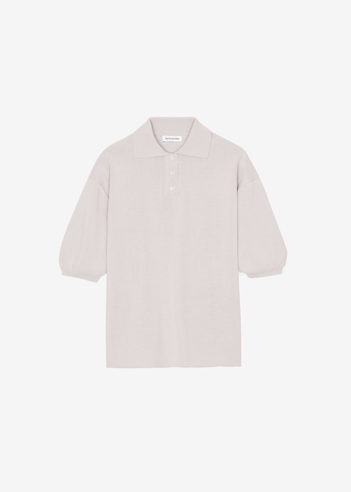 Nola Knit Polo Top - Slate Grey