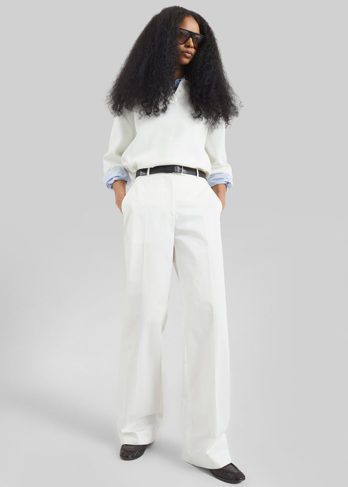 Nola Knit Polo Top - White