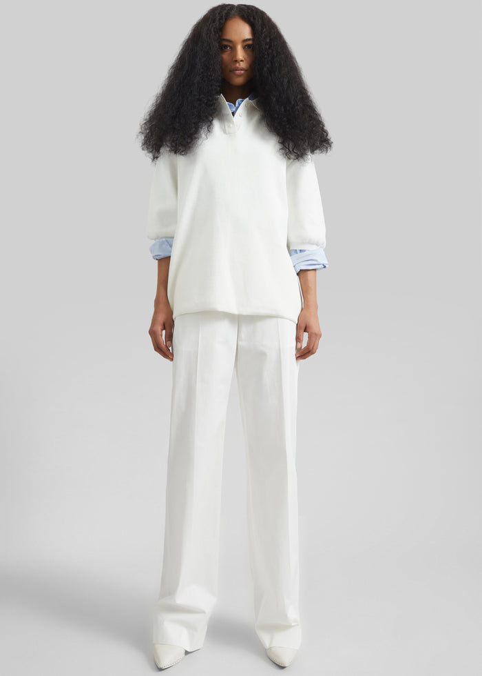 Nola Knit Polo Top - White