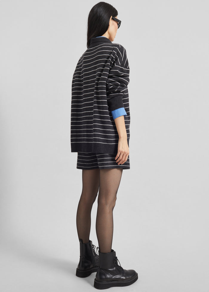 Nolma Knit Shorts - Grey/White Stripe
