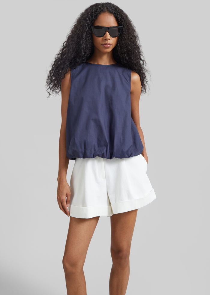 Norea Sleeveless Balloon Top - Navy
