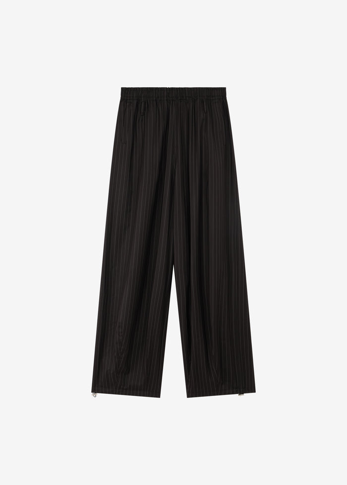 Oakdale Track Pants - Black/White Pinstripe