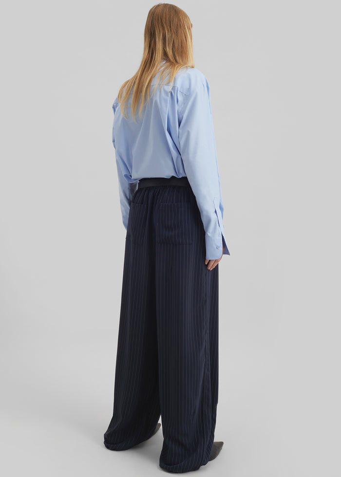 Oakdale Track Pants - Navy/White Pinstripe