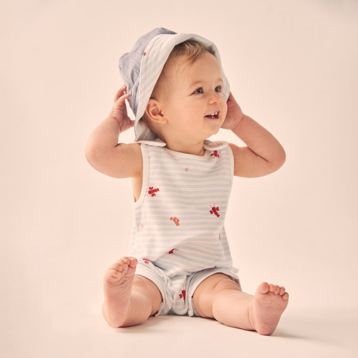 Ocean Stripe Shortall Romper