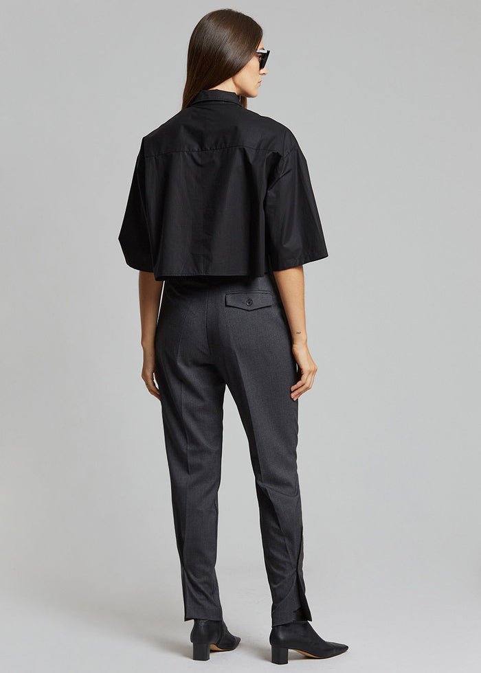 Odem Cropped Shirt - Black Shirt The Frankie Shop