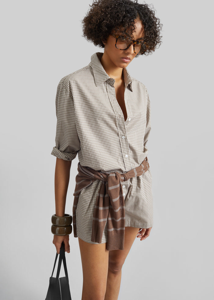 Odemira Mini Boxer Shorts - Beige Plaid