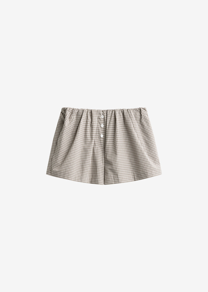 Odemira Mini Boxer Shorts - Beige Plaid