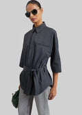 Odesa Belted Shirt - Charcoal