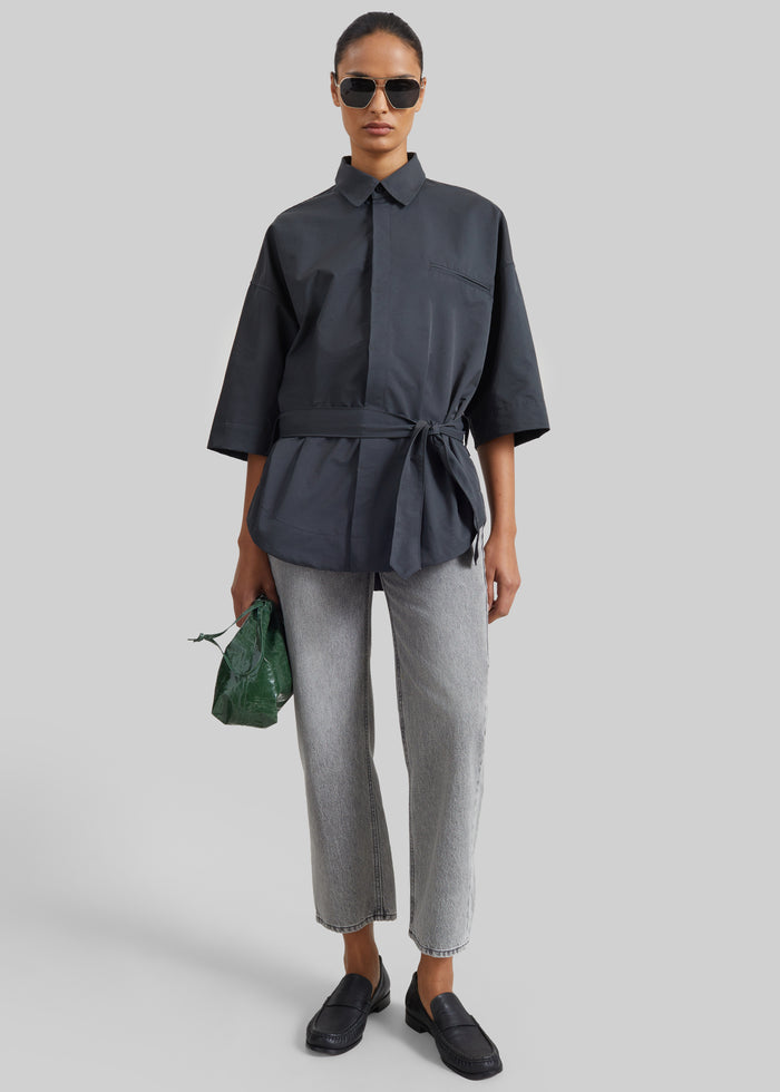 Odesa Belted Shirt - Charcoal