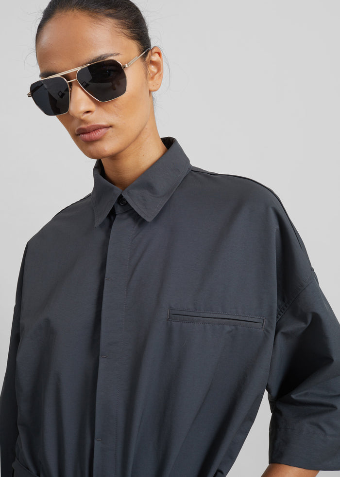 Odesa Belted Shirt - Charcoal