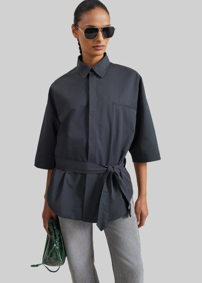 Odesa Belted Shirt - Charcoal