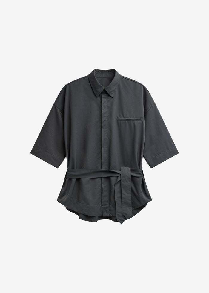 Odesa Belted Shirt - Charcoal