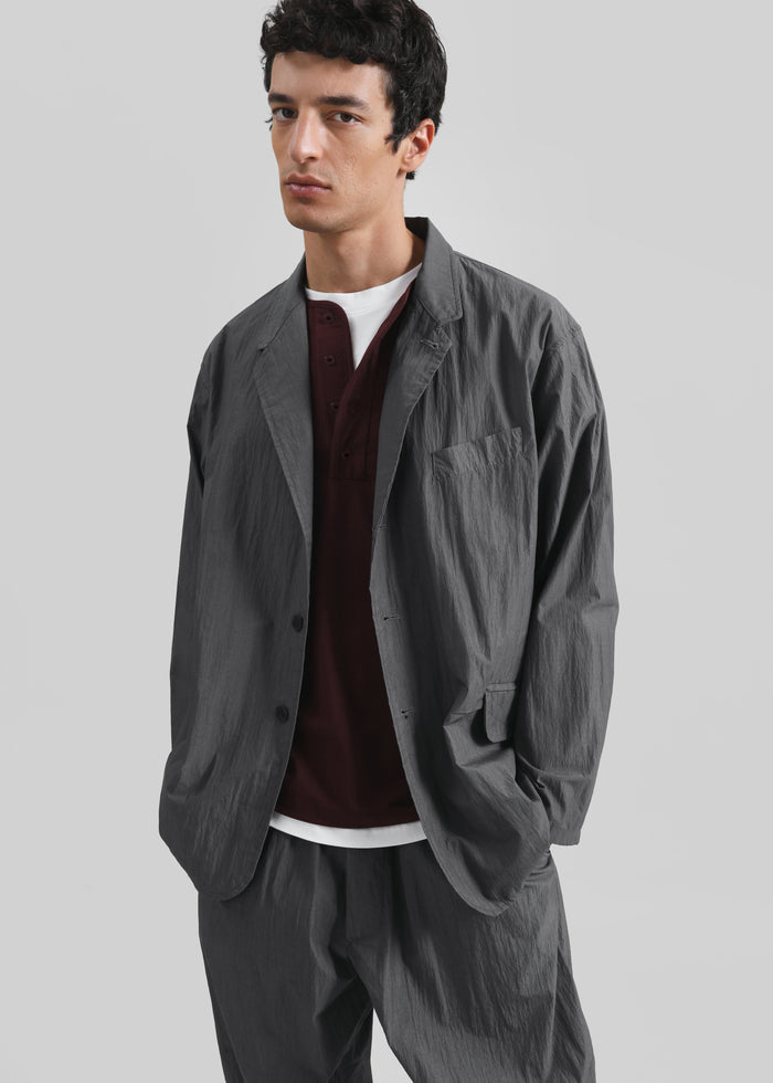 Ohio Crinkled Poplin Blazer - Slate Grey
