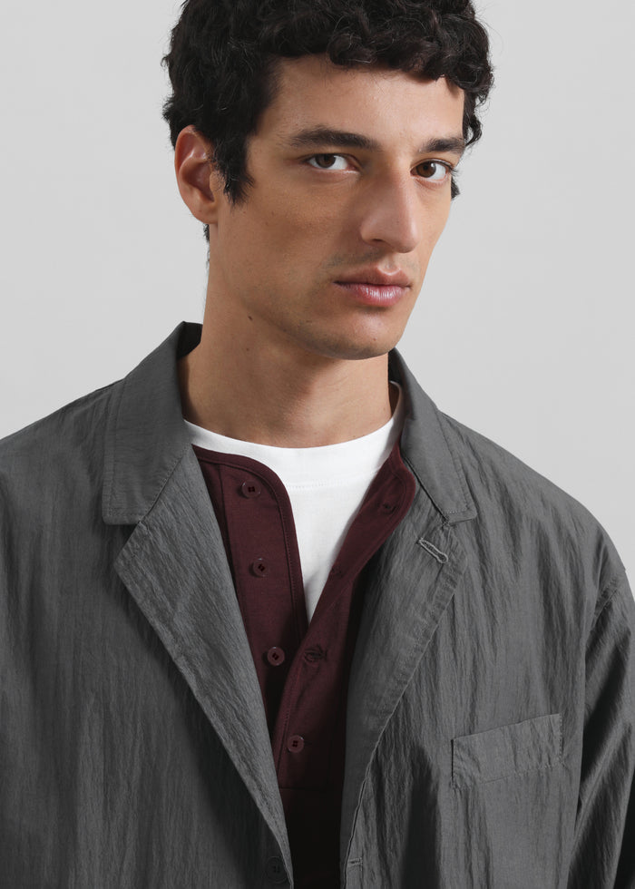 Ohio Crinkled Poplin Blazer - Slate Grey
