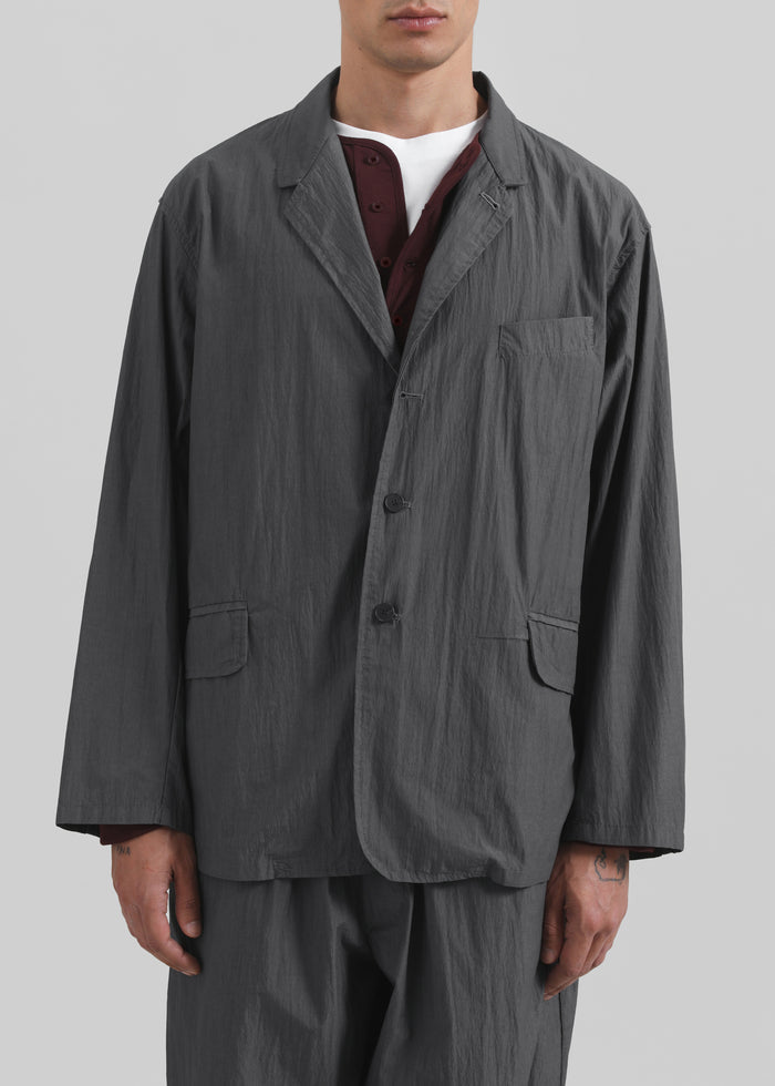 Ohio Crinkled Poplin Blazer - Slate Grey