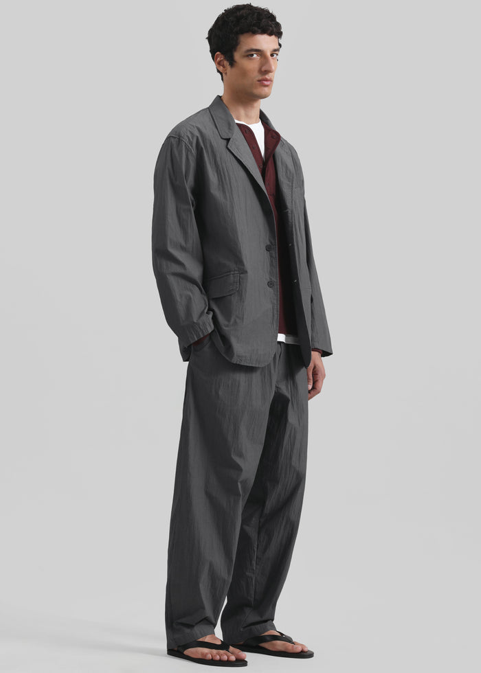 Ohio Crinkled Poplin Blazer - Slate Grey