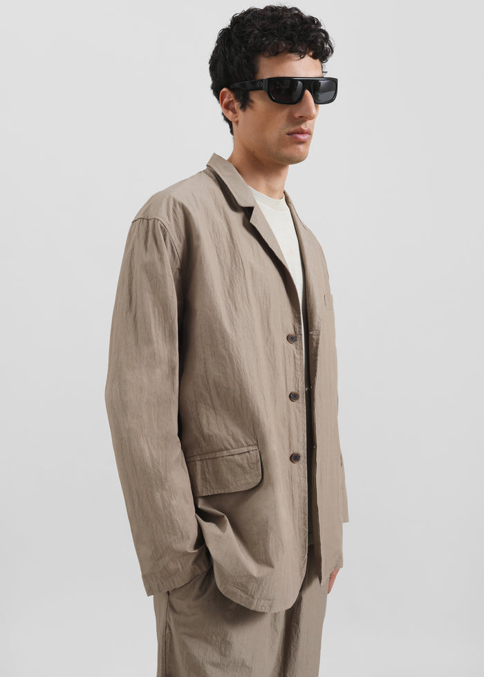 Ohio Crinkled Poplin Blazer - Taupe