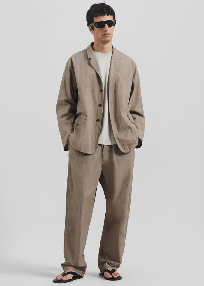 Ohio Crinkled Poplin Blazer - Taupe