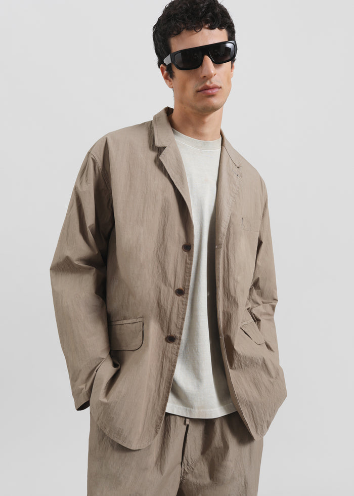 Ohio Crinkled Poplin Blazer - Taupe