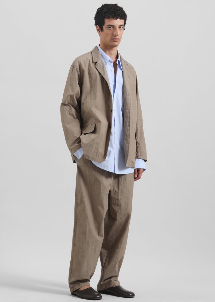 Ohio Crinkled Poplin Blazer - Taupe