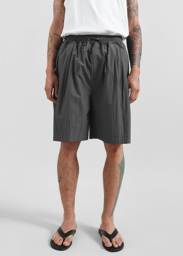 Ohio Crinkled Poplin Shorts - Slate Grey