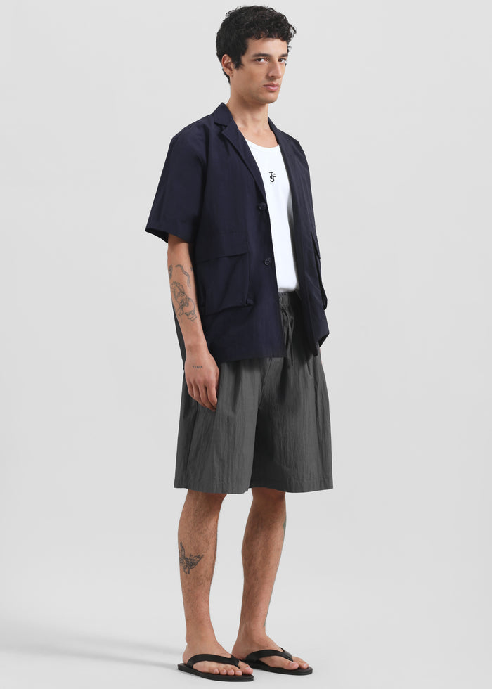 Ohio Crinkled Poplin Shorts - Slate Grey