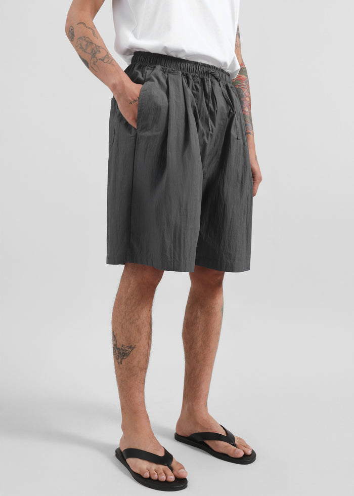 Ohio Crinkled Poplin Shorts - Slate Grey