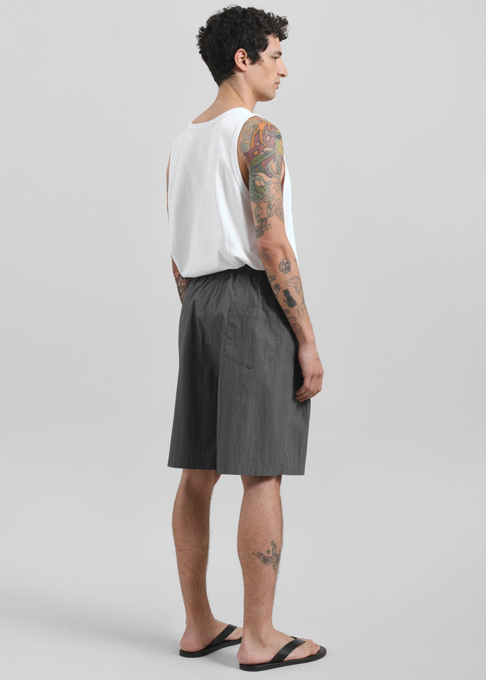 Ohio Crinkled Poplin Shorts - Slate Grey