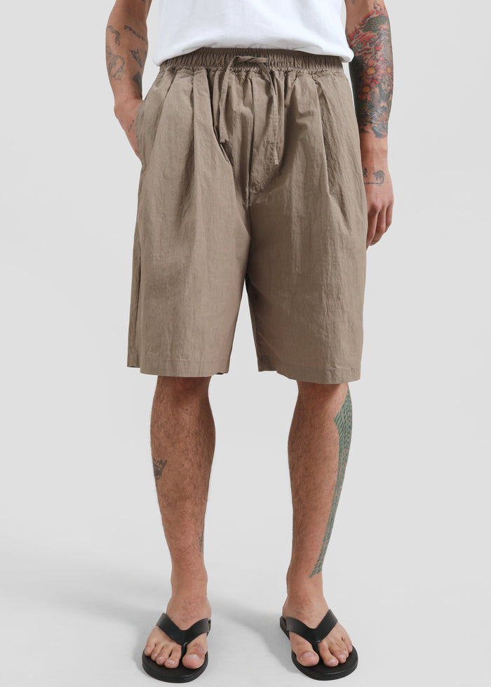 Ohio Crinkled Poplin Shorts - Taupe