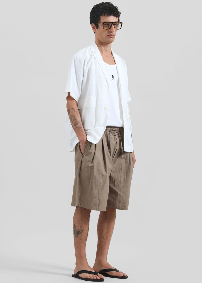 Ohio Crinkled Poplin Shorts - Taupe