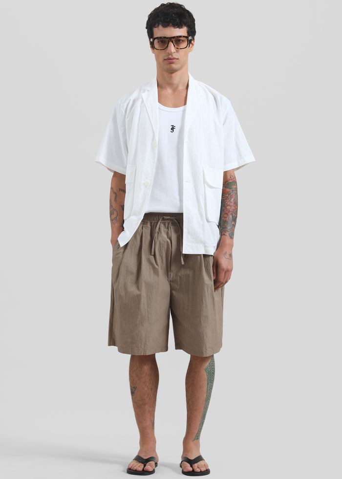 Ohio Crinkled Poplin Shorts - Taupe