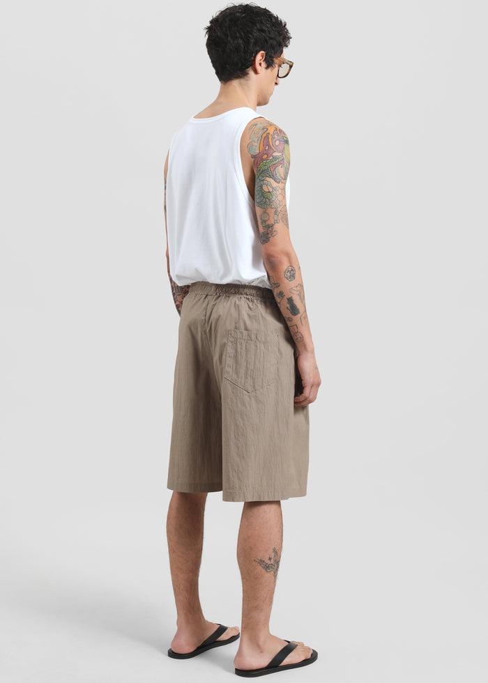 Ohio Crinkled Poplin Shorts - Taupe