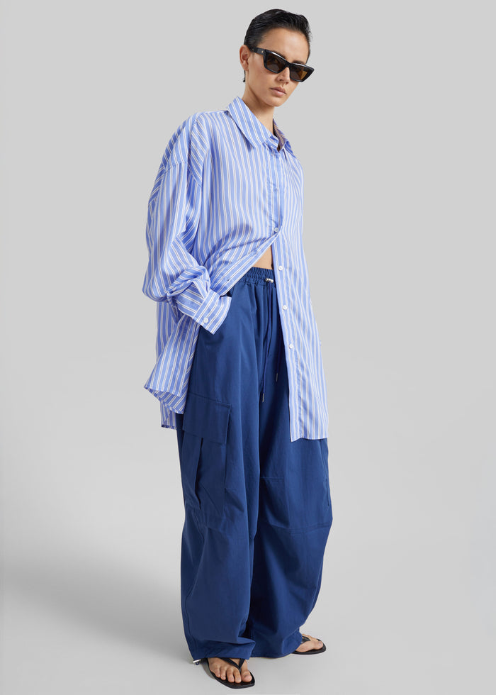Olby Drawstring Cargo Pants - Cobalt